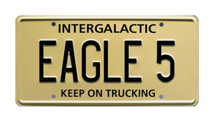 Replica Prop License Plate: Spaceballs Winnebago "EAGLE 5" Metal Stamped