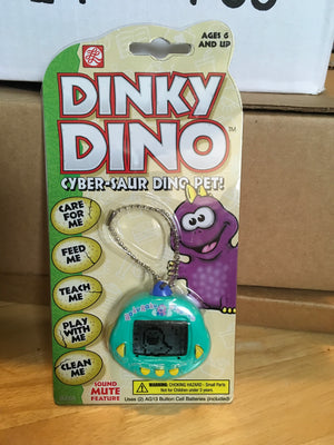 Dinky Dino Cyber-Saur Dino Pet 1997 ABL Digital Pet (Tamagochi) Rakuraku Dinokun MIB Teal-Blue