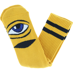 TOY MACHINE : TM SECT EYE CREW SOCKS MUSTARD 1 Pair