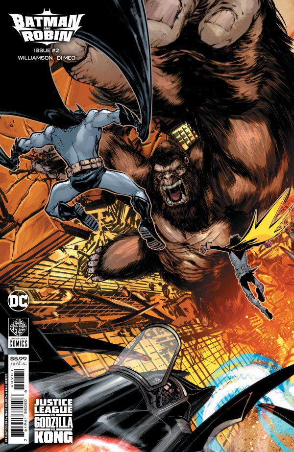 BATMAN AND ROBIN #2 CVR H DAVID BALDEON CONNECTING JUSTICE LEAGUE VS GODZILLA VS KONG CARD STOCK VAR