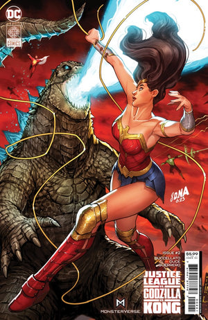 JUSTICE LEAGUE VS GODZILLA VS KONG #2 (OF 7) CVR B DAVID NAKAYAMA WONDER WOMAN CONNECTING CARD STOCK VAR