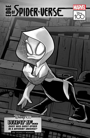 AMAZING SPIDER-MAN 32 GIADA PERISSONOTTO DISNEY100 EDGE OF SPIDER-VERSE BLACK AN D WHITE VARIANT [G.O.D.S.]