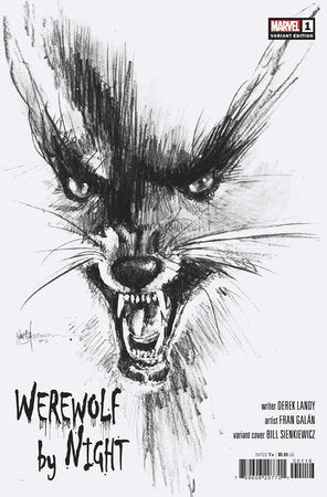 WEREWOLF BY NIGHT #1 BILL SIENKIEWICZ BLACK & WHITE HIDDEN GEM VARIANT