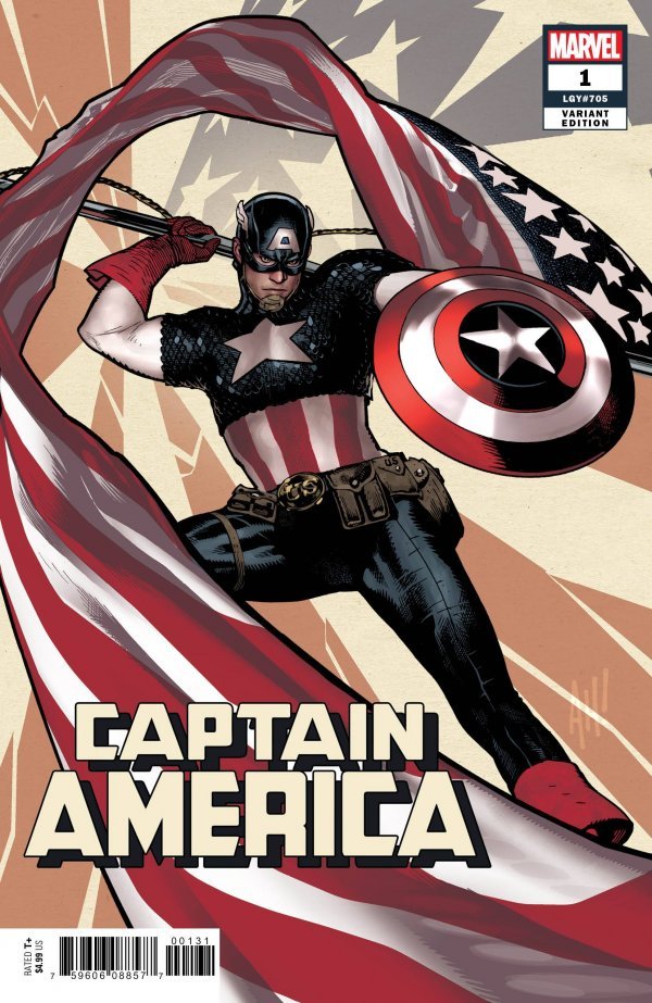 Captain America #1 Adam Hughes Variant (#705 LGY Numbering...) Ta-Nehisi Coates 2018 Series