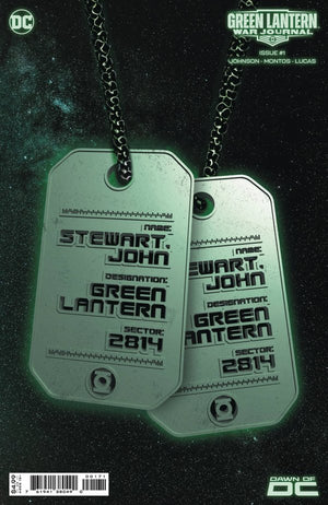 GREEN LANTERN WAR JOURNAL #1 CVR E JOHN STEWART GLOW-IN-THE-DARK DOG TAG CARD STOCK VAR