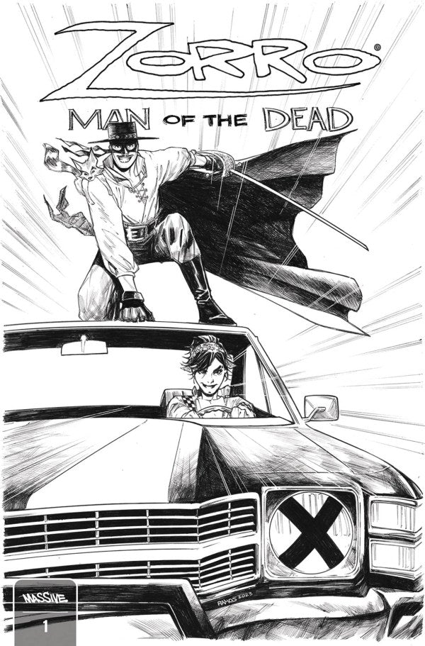 ZORRO: MAN OF THE DEAD #1 (OF 4) CVR L RAMOS B&W (MR) Signed By Sean Murphy