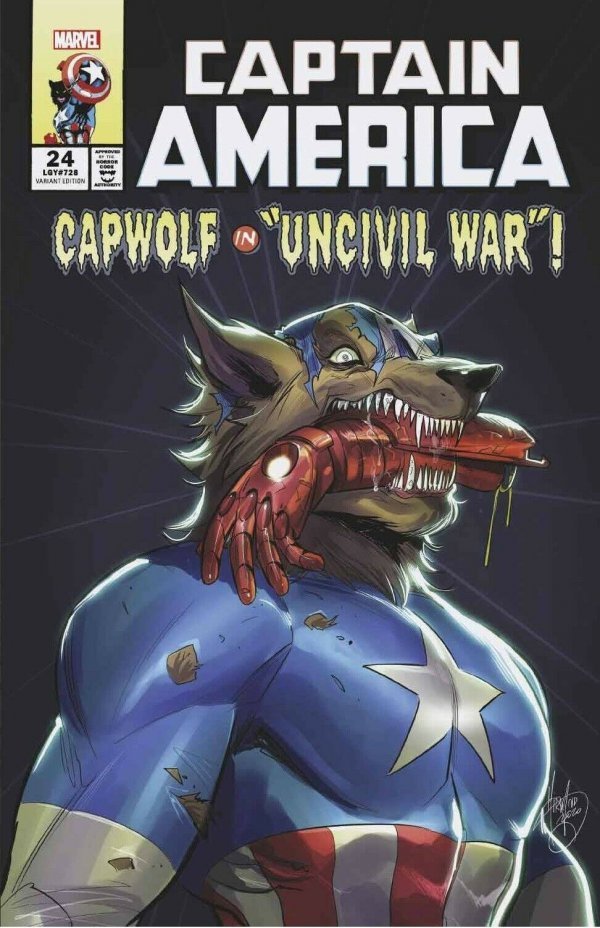 CAPTAIN AMERICA #24 ANDOLFO CAP WOLF HORROR VAR