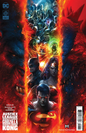 JUSTICE LEAGUE VS GODZILLA VS KONG #2 (OF 7) CVR D INC 1:25 FRANCESCO MATTINA CARD STOCK VAR