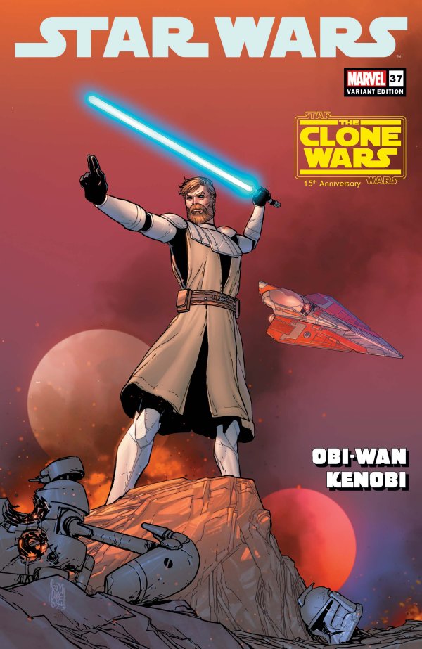 STAR WARS #37 [DD] GIUSEPPE CAMUNCOLI OBI-WAN STAR WARS: CLONE WARS 15TH ANNIVERSARY VARIANT