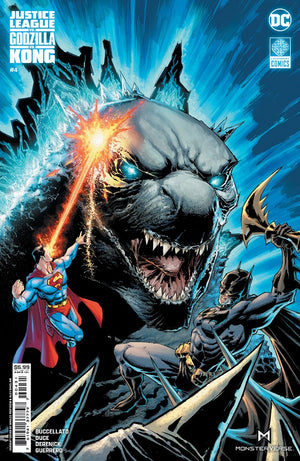 JUSTICE LEAGUE VS GODZILLA VS KONG #4 (OF 7) CVR C WHILCE PORTACIO GODZILLA CARD STOCK VAR