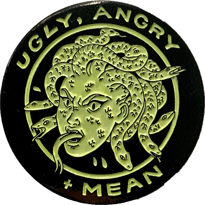 Enamel Pin: Ugly, Angry + Mean by Jenn Woodall